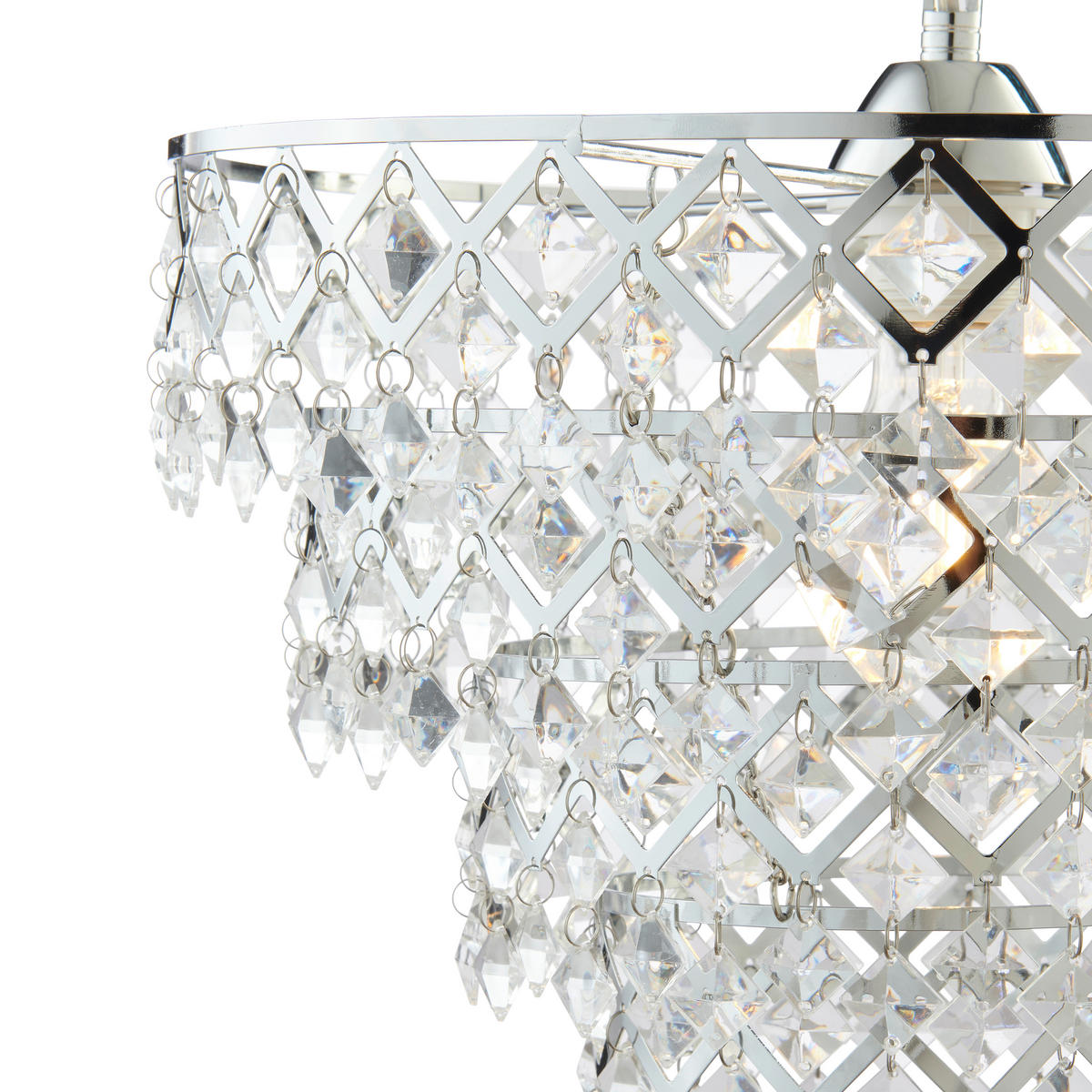 HÄNGELEUCHTE FANCY 38/120 cm   - Klar/Chromfarben, Trend, Kunststoff/Metall (38/120cm) - Näve