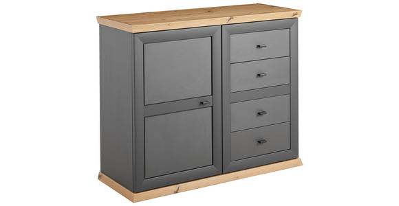 KOMMODE in 108/89,5/43 cm - Anthrazit/Eiche Artisan, LIFESTYLE, Holzwerkstoff/Metall (108/89,5/43cm) - Hom`in