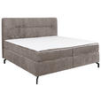 BOXSPRINGBETT 160/200 cm,  in Hellbraun, Topper, H2 + H2 = mittel  - Hellbraun/Schwarz, Design, Textil/Metall (160/200cm) - Esposa