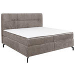BOXSPRINGBETT 160/200 cm,  in Hellbraun, Topper, H3 + H3 = fest  - Hellbraun/Schwarz, Design, Textil/Metall (160/200cm) - Esposa