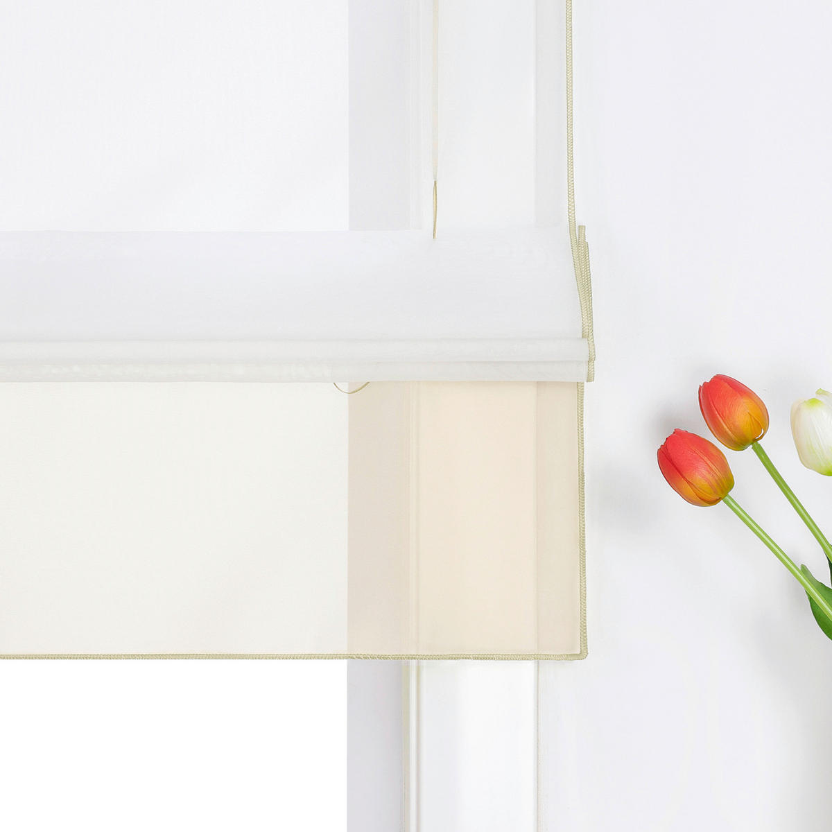 FALTROLLO  transparent  100/155 cm    - Sandfarben/Weiß, Basics, Textil (100/155cm)