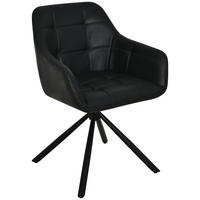 KAROSSZÉK fekete  - fekete, Basics, bőr/fa (56/82/59cm) - Livetastic