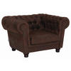 CHESTERFIELD-SESSEL Mikrofaser Dunkelbraun    - Dunkelbraun, LIFESTYLE, Holz/Textil (130/79/93cm)