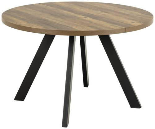 ÉTKEZŐASZTAL - fekete/natúr, Modern, faalapú anyag/fém (120/120/75cm) - MID.YOU
