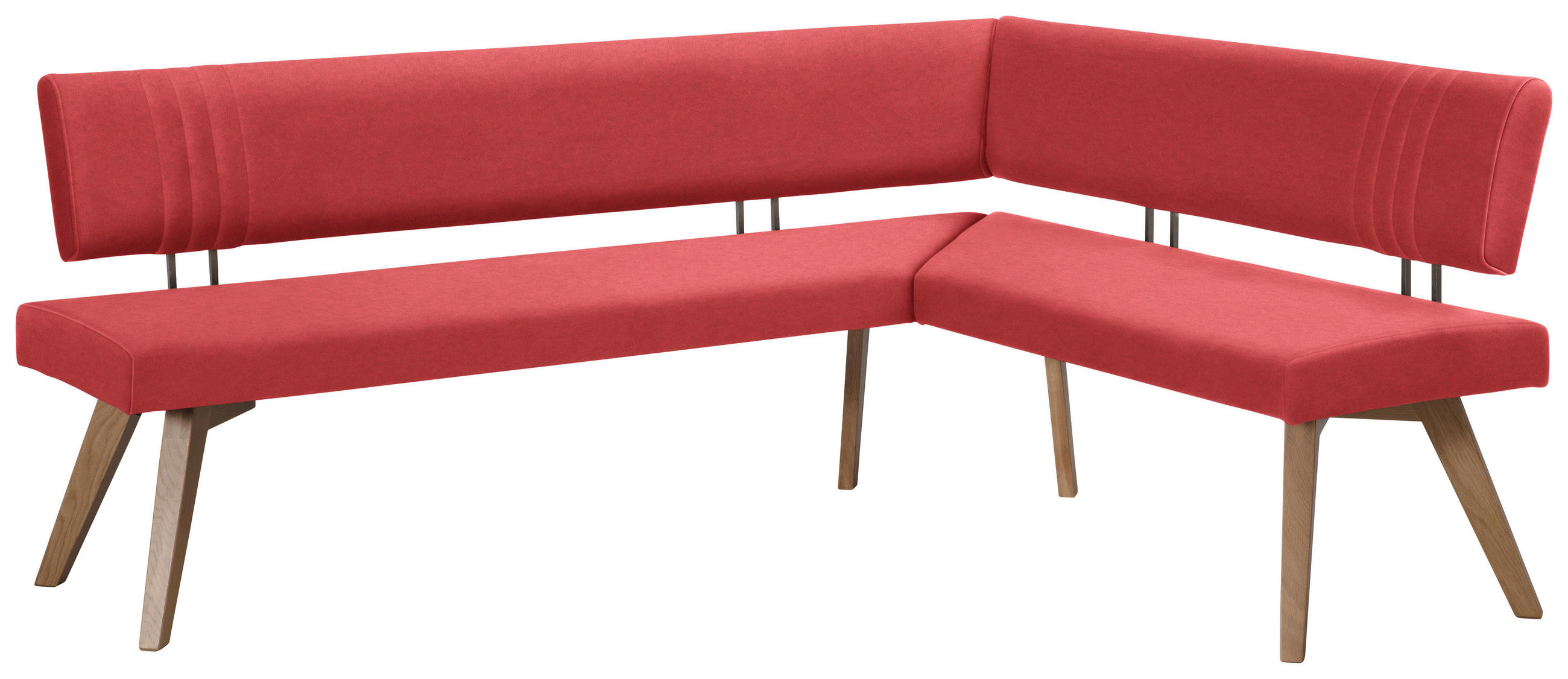 ECKBANK 200/190 cm  in Rot, Wildeiche  - Wildeiche/Eichefarben, Design, Holz/Textil (200/190cm) - Venda
