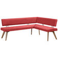 ECKBANK 220/160 cm  in Rot, Wildeiche  - Wildeiche/Eichefarben, Design, Holz/Textil (220/160cm) - Venda