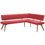 ECKBANK 170/160 cm  in Rot, Wildeiche  - Wildeiche/Eichefarben, Design, Holz/Textil (170/160cm) - Venda