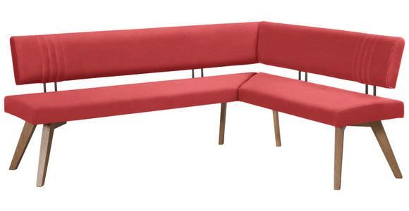 ECKBANK 220/160 cm  in Rot, Wildeiche  - Wildeiche/Eichefarben, Design, Holz/Textil (220/160cm) - Venda