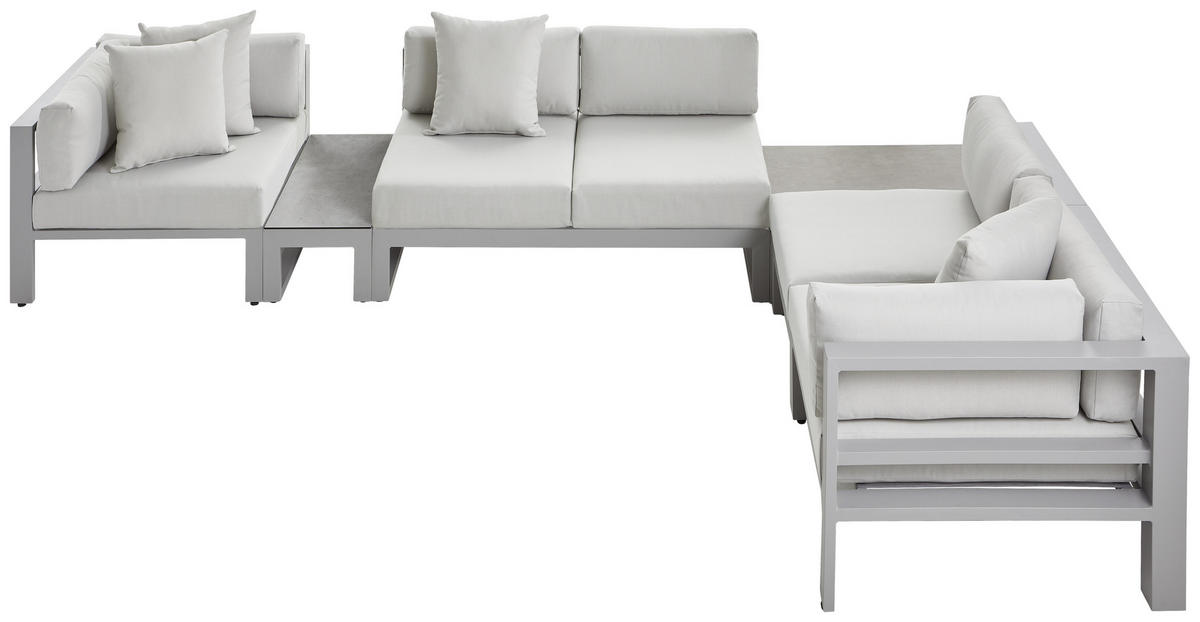 LOUNGESOFA 140/60/90 cm Aluminium  - Hellgrau/Grau, Design, Textil/Metall (140/60/90cm) - Amatio