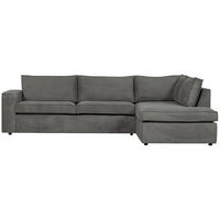 ECKSOFA Thomas in Cord Dunkelgrau  283/197 cm  - Dunkelgrau/Schwarz, Design, Kunststoff/Textil (283/197cm) - Livetastic