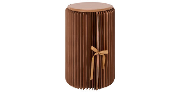HOCKER in Kunststoff, Papier, Holzwerkstoff Hellbraun  - Hellbraun, Design, Papier/Holzwerkstoff (32/50cm) - Ambia Home