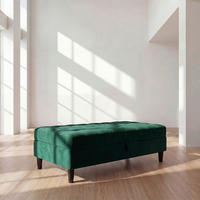 HOCKER in Textil Dunkelgrün  - Dunkelgrün/Schwarz, Basics, Kunststoff/Textil (130/43/69cm) - Livetastic