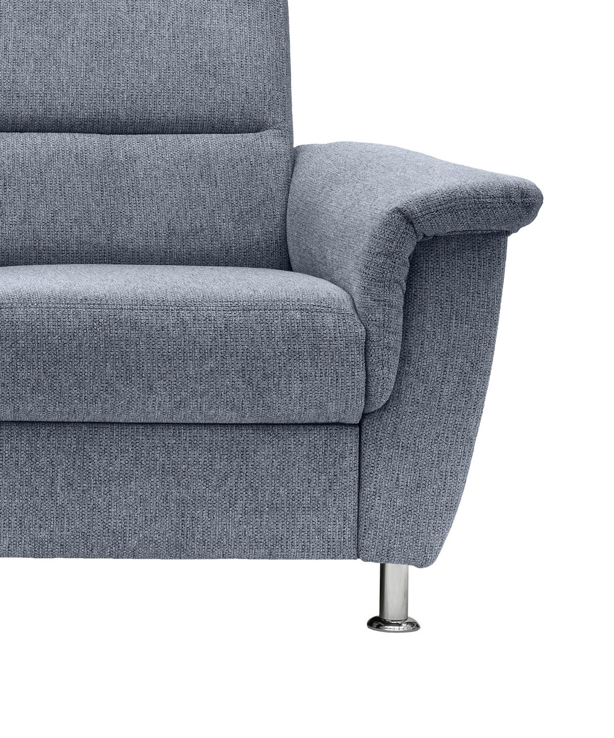 ECKSOFA in Chenille Hellblau  - Chromfarben/Hellblau, Konventionell, Textil/Metall (165/292cm) - Livetastic