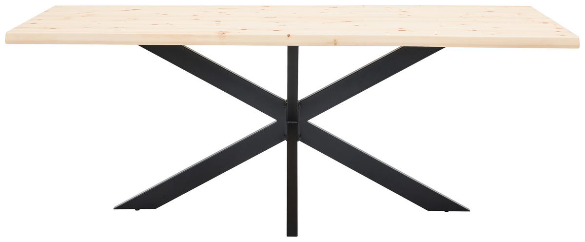 ESSTISCH in Holz 200/100/75 cm  - Schwarz/Naturfarben, Natur, Holz/Metall (200/100/75cm) - Linea Natura