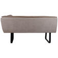 ECKBANK 178/237 cm Webstoff Echtleder Taupe   - Taupe/Schwarz, Design, Leder/Textil (178/237cm) - Novel