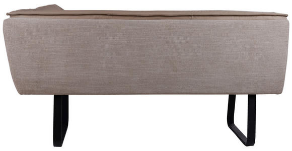 ECKBANK 178/237 cm Webstoff Echtleder Taupe - Taupe/Schwarz, Design, Leder/Textil (178/237cm) - Novel
