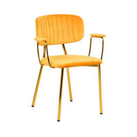 SADA ŽIDLÍ S PODRUČKAMI 2 kusy - oranžová/barvy zlata, Moderní, kov/textil (63/80/51cm) - MID.YOU