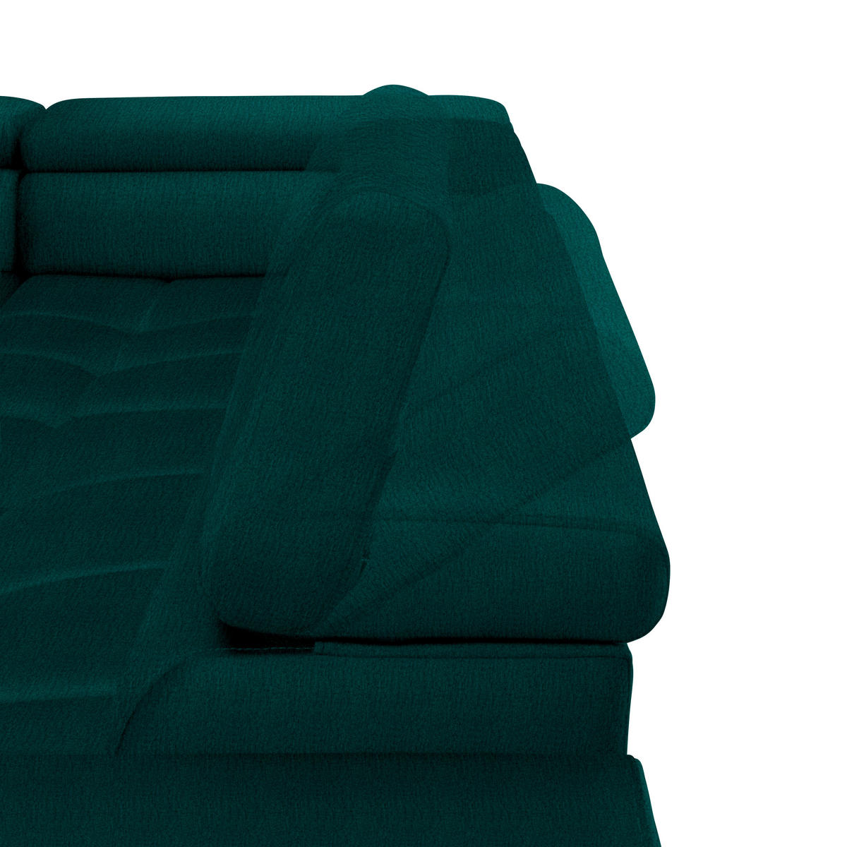 ECKSOFA in Samt, Webstoff Dunkelgrün  - Dunkelgrün/Schwarz, Design, Textil/Metall (216/300cm) - Welnova