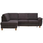 ECKSOFA inkl.Funktionen Graubraun Flachgewebe  - Eichefarben/Graubraun, Design, Holz/Textil (185/253cm) - Cantus