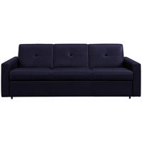 SCHLAFSOFA Dunkelblau  - Schwarz/Dunkelblau, Konventionell, Leder/Kunststoff (206/81/96cm) - Novel