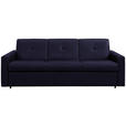 SCHLAFSOFA Bard in Echtleder Dunkelblau  - Schwarz/Dunkelblau, KONVENTIONELL, Leder/Kunststoff (206/81/96cm) - Novel