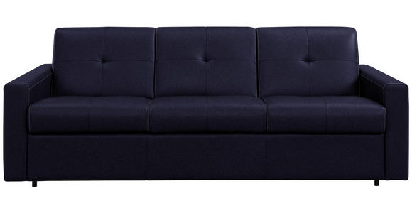 SCHLAFSOFA Bard in Echtleder Dunkelblau  - Schwarz/Dunkelblau, KONVENTIONELL, Leder/Kunststoff (206/81/96cm) - Novel