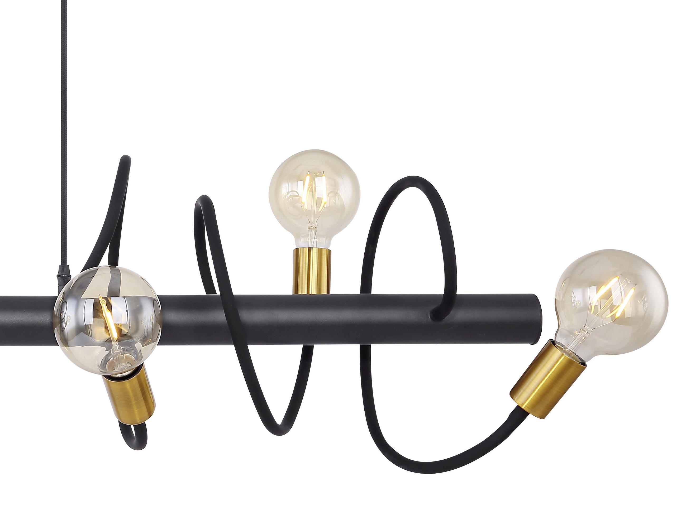 HÄNGLAMPA 230/19/150 cm  - svart/guldfärgad, Basics, metall (230/19/150cm) - Globo