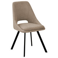 STUHL Webstoff Taupe  - Taupe/Schwarz, Design, Textil/Metall (48/85/56cm) - Boxxx