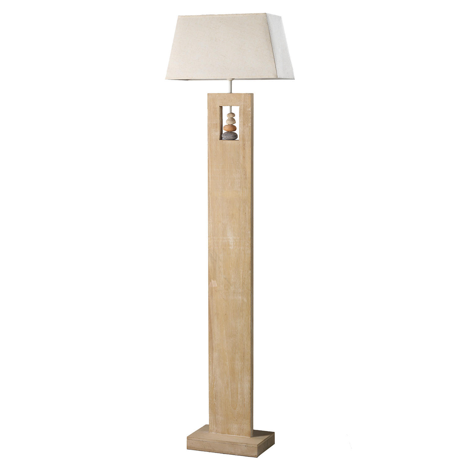 STOJACÍ LAMPA, 45/23/170 cm - béžová, Natur, kov/dřevo (45/23/170cm)