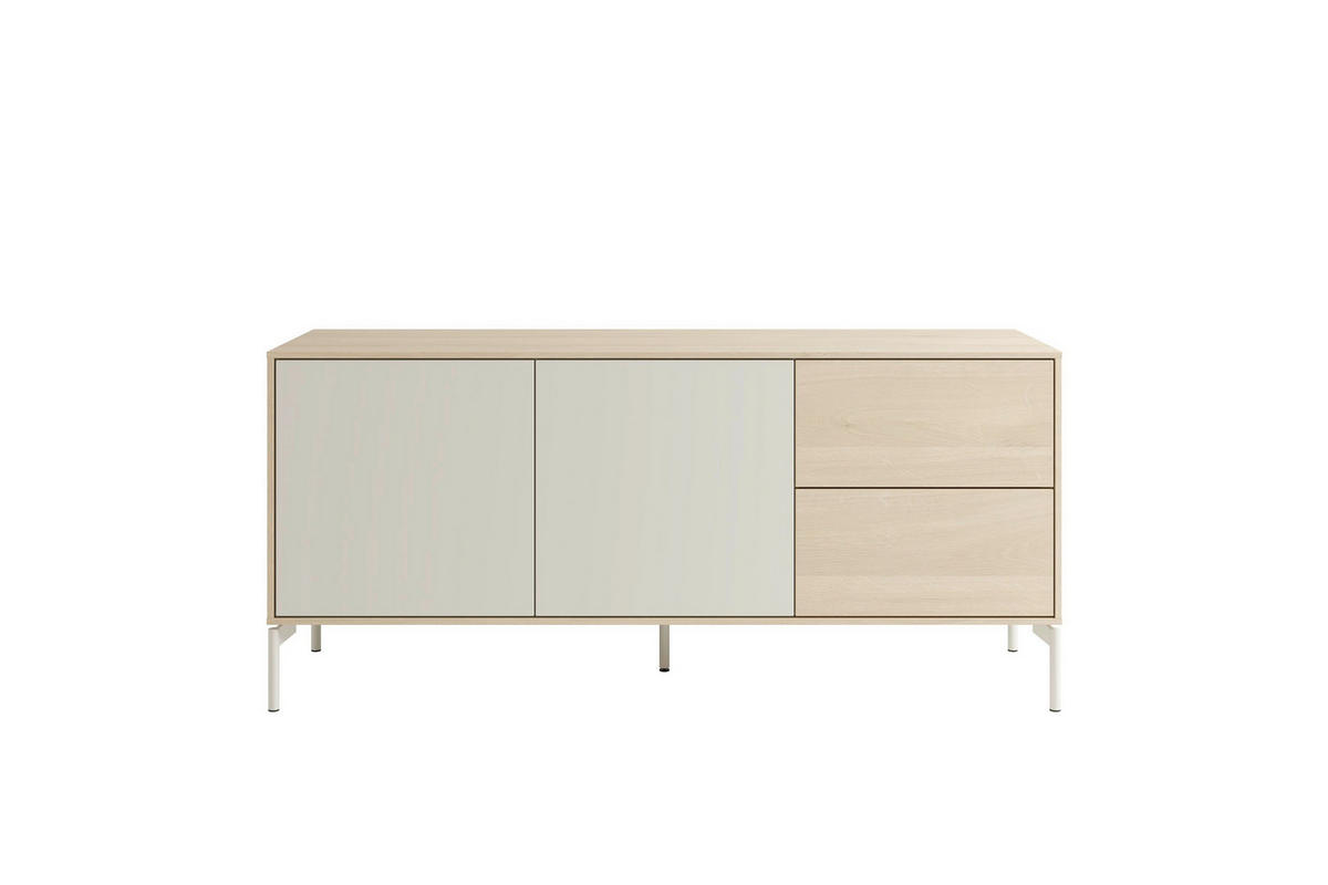 SIDEBOARD LABOE 149/67/41 cm 2 Schublade(n)  - Eiche Bianco/Seidengrau, MODERN, Holzwerkstoff (149/67/41cm) - Schöner Wohnen