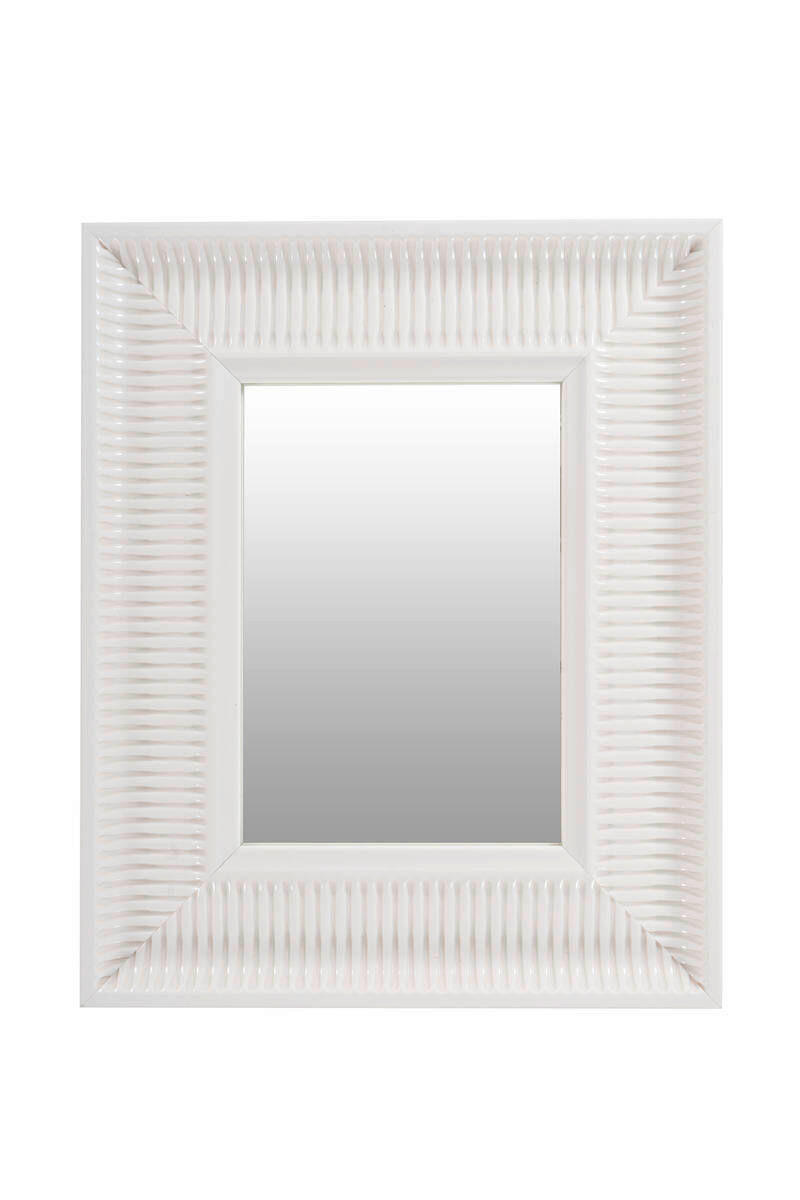 NÁSTENNÉ ZRKADLO 40/49/3 cm  - biela, Basics, plast/sklo (40/49/3cm) - MID.YOU