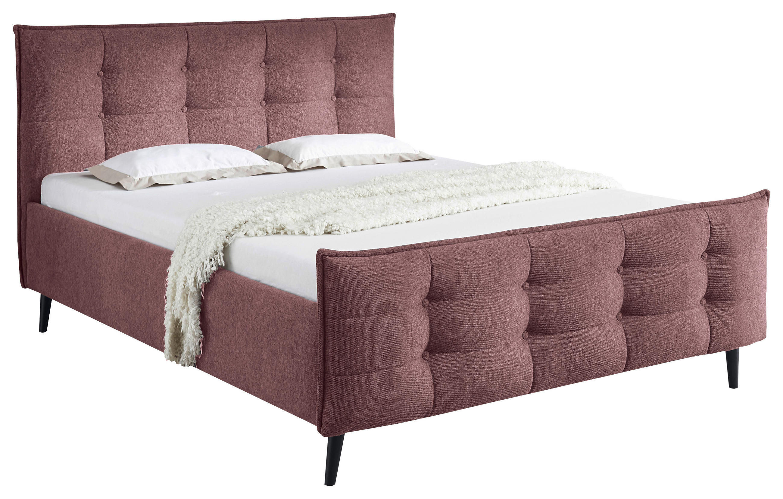POLSTERBETT 180/200 cm  in Aubergine  - Aubergine, Basics, Holz/Textil (180/200cm) - MID.YOU