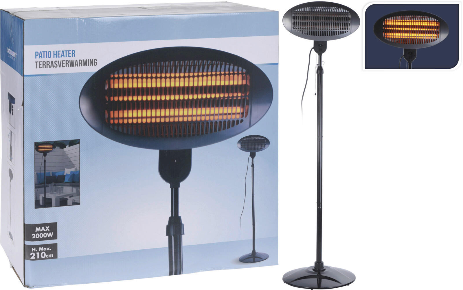 Stand-Terrassenstrahler 2000 W Patio Elektro