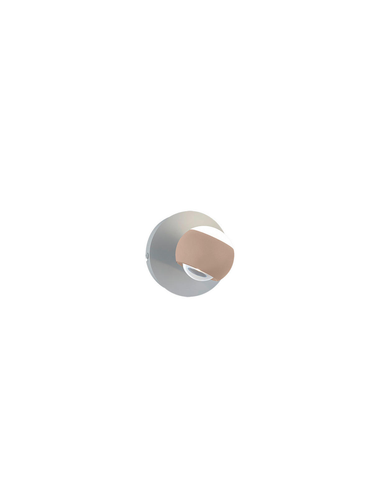 LED-WANDLEUCHTE Musterring 14,5/15,0 cm   - Aprikose/Grau, KONVENTIONELL, Kunststoff/Metall (14,5/15,0cm) - Musterring