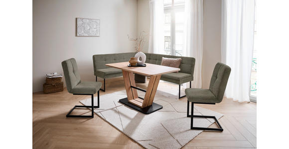 ECKBANK 155/213 cm  in Taupe  - Taupe/Schwarz, Design, Textil/Metall (155/213cm) - Novel