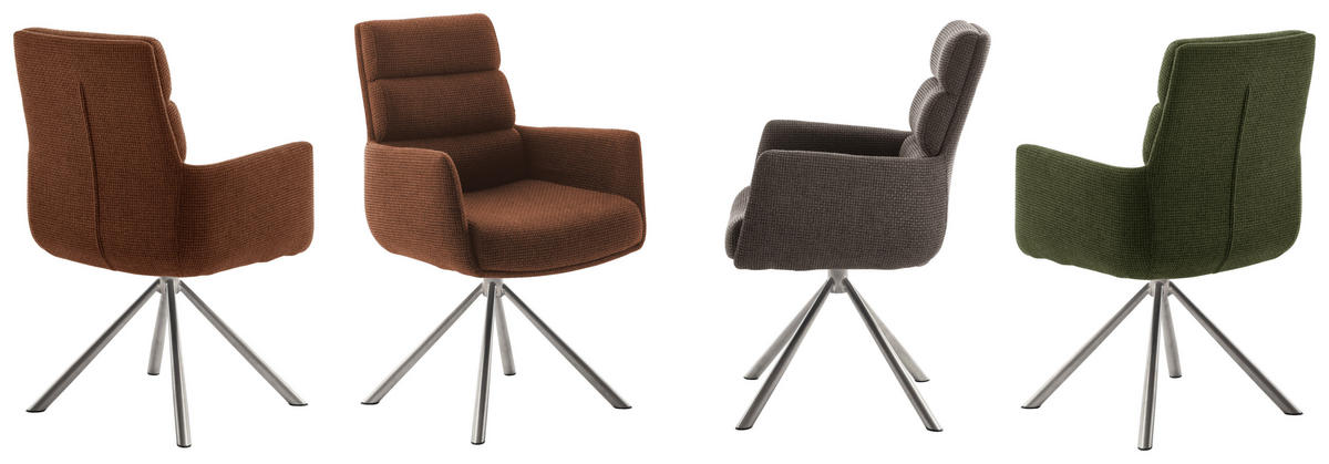 ARMLEHNSTUHL  in Edelstahl Webstoff  - Edelstahlfarben/Rostfarben, Design, Textil/Metall (61/90/64cm) - Dieter Knoll