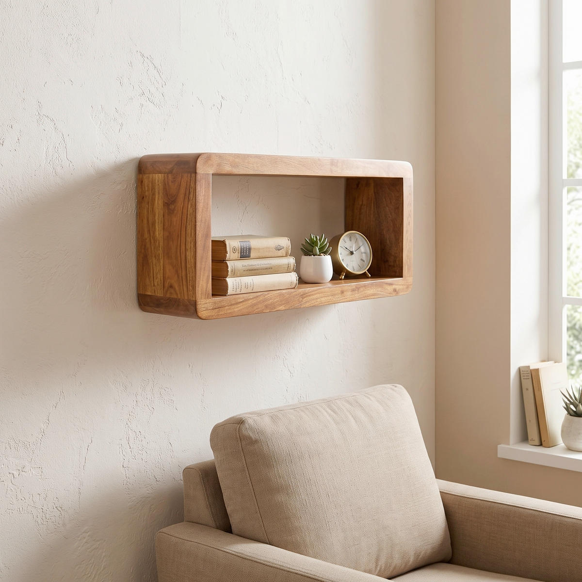 WANDREGAL  - Naturfarben, Design, Holz (34/20/15cm) - MID.YOU