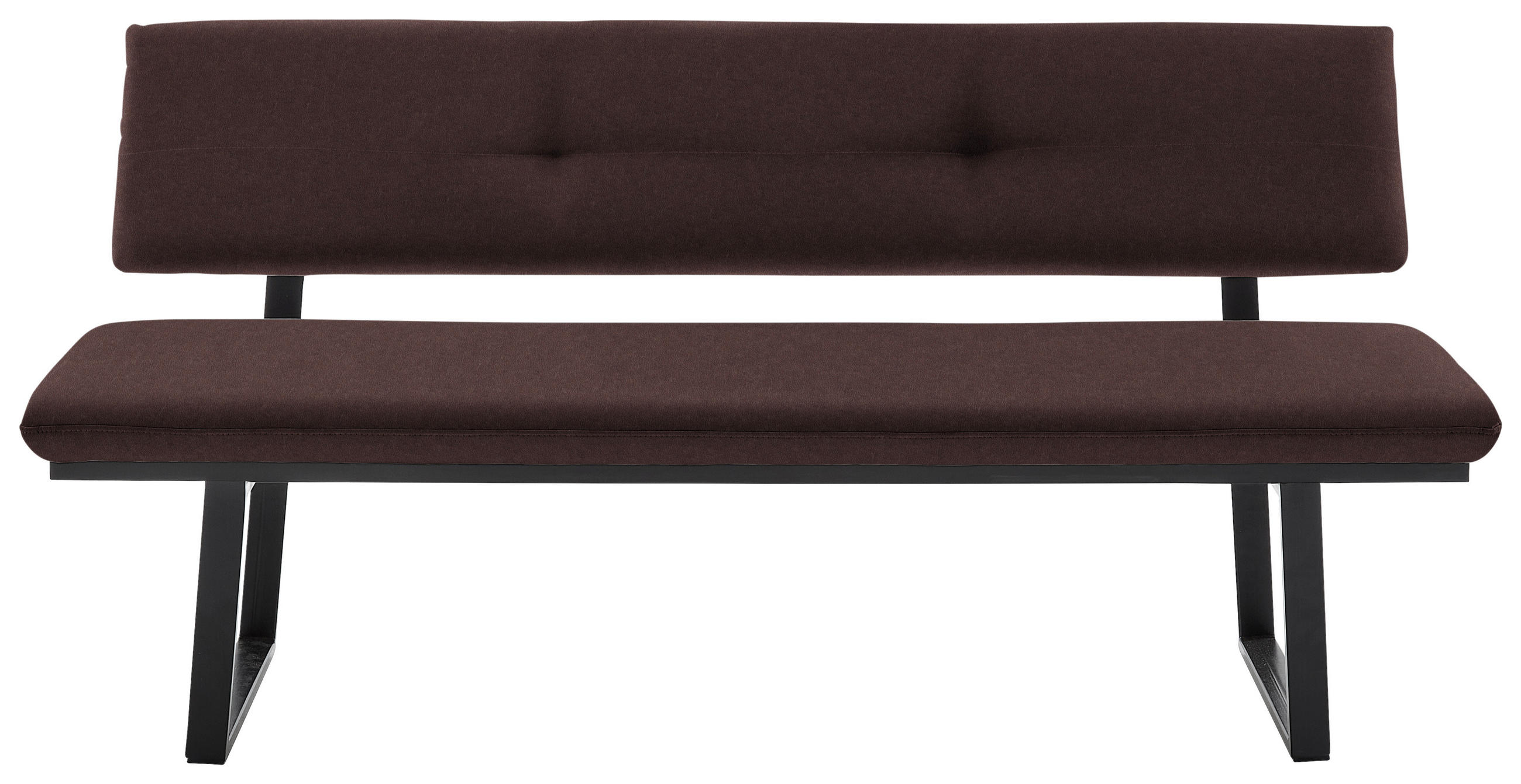 SITZBANK 180/86/60 cm  in Schwarz, Dunkelbraun  - Dunkelbraun/Schwarz, MODERN, Textil/Metall (180/86/60cm) - Cantus