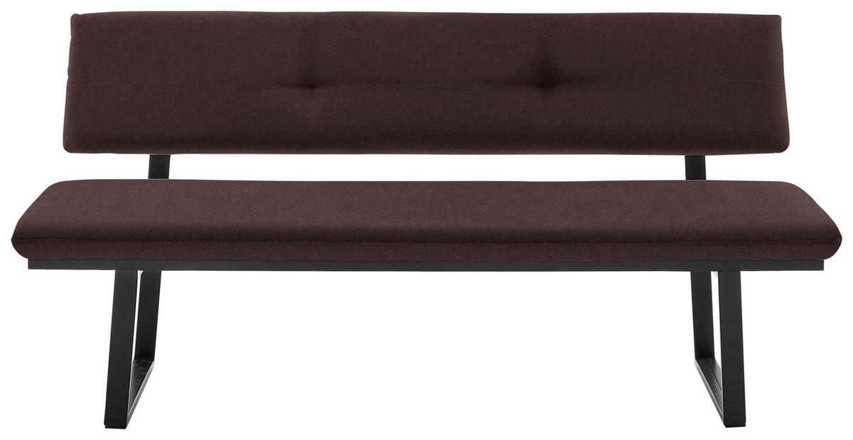 SITZBANK 180/86/60 cm  in Schwarz, Dunkelbraun  - Dunkelbraun/Schwarz, MODERN, Textil/Metall (180/86/60cm) - Cantus