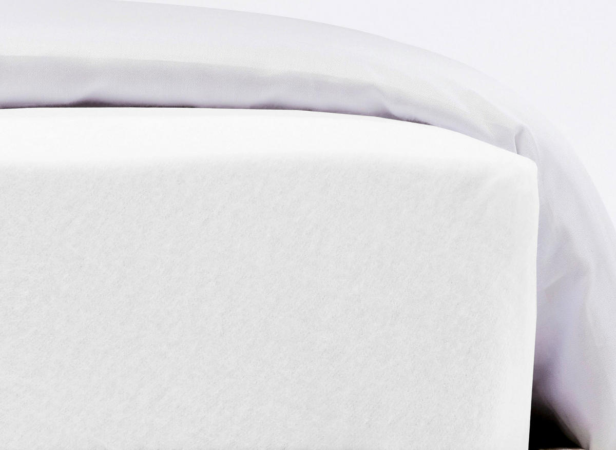 SPANNBETTTUCH Flausch Jersey Jersey  - Weiß, Basics, Textil (180/200cm) - Fleuresse