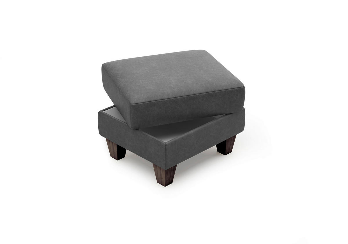 HOCKER in Textil Anthrazit  - Wengefarben/Anthrazit, KONVENTIONELL, Holz/Textil (58/48/58cm) - Sit & More