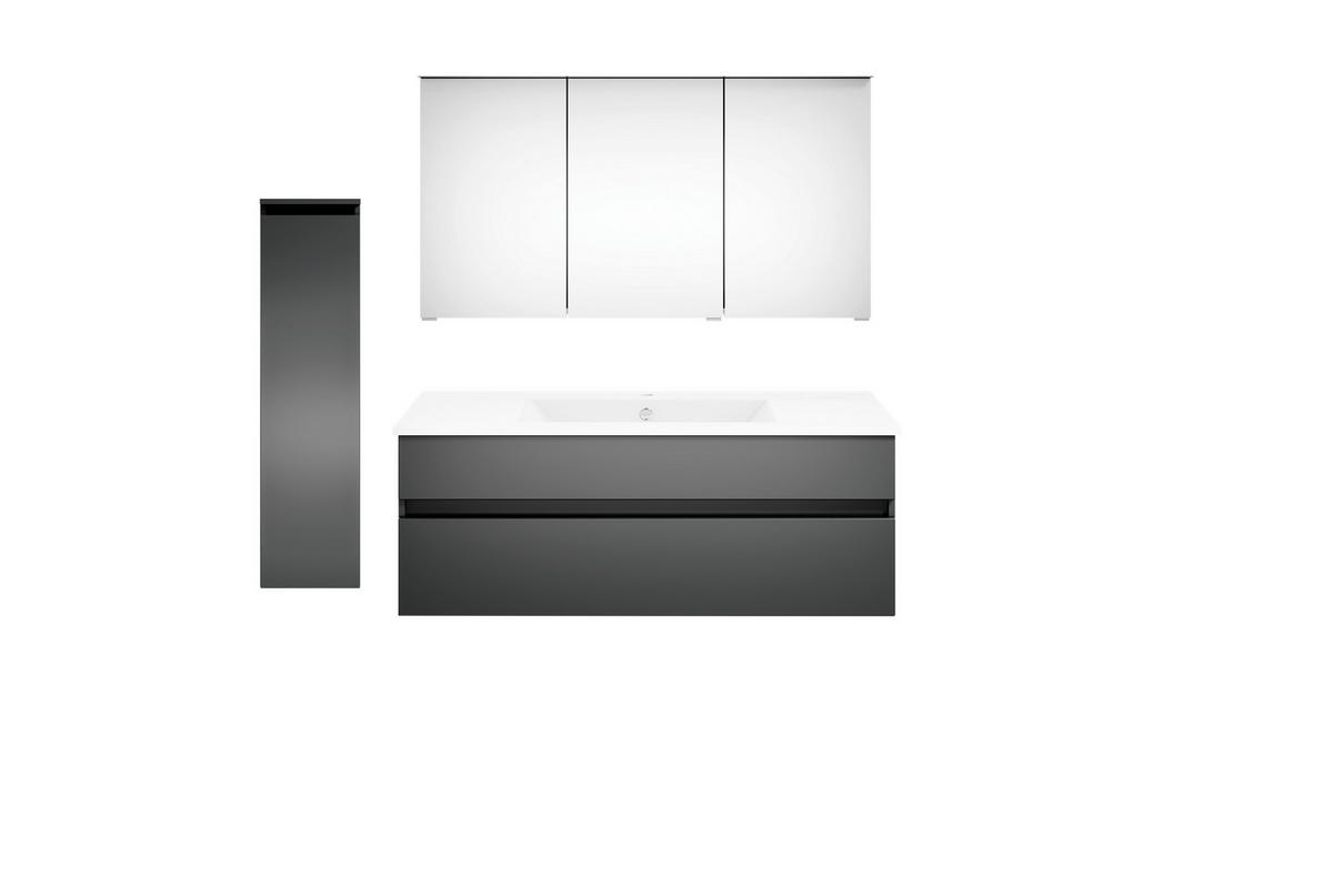 BADEZIMMER  in 150 cm  - Dunkelgrau/Weiß, KONVENTIONELL, Keramik/Holzwerkstoff (150cm) - Puris