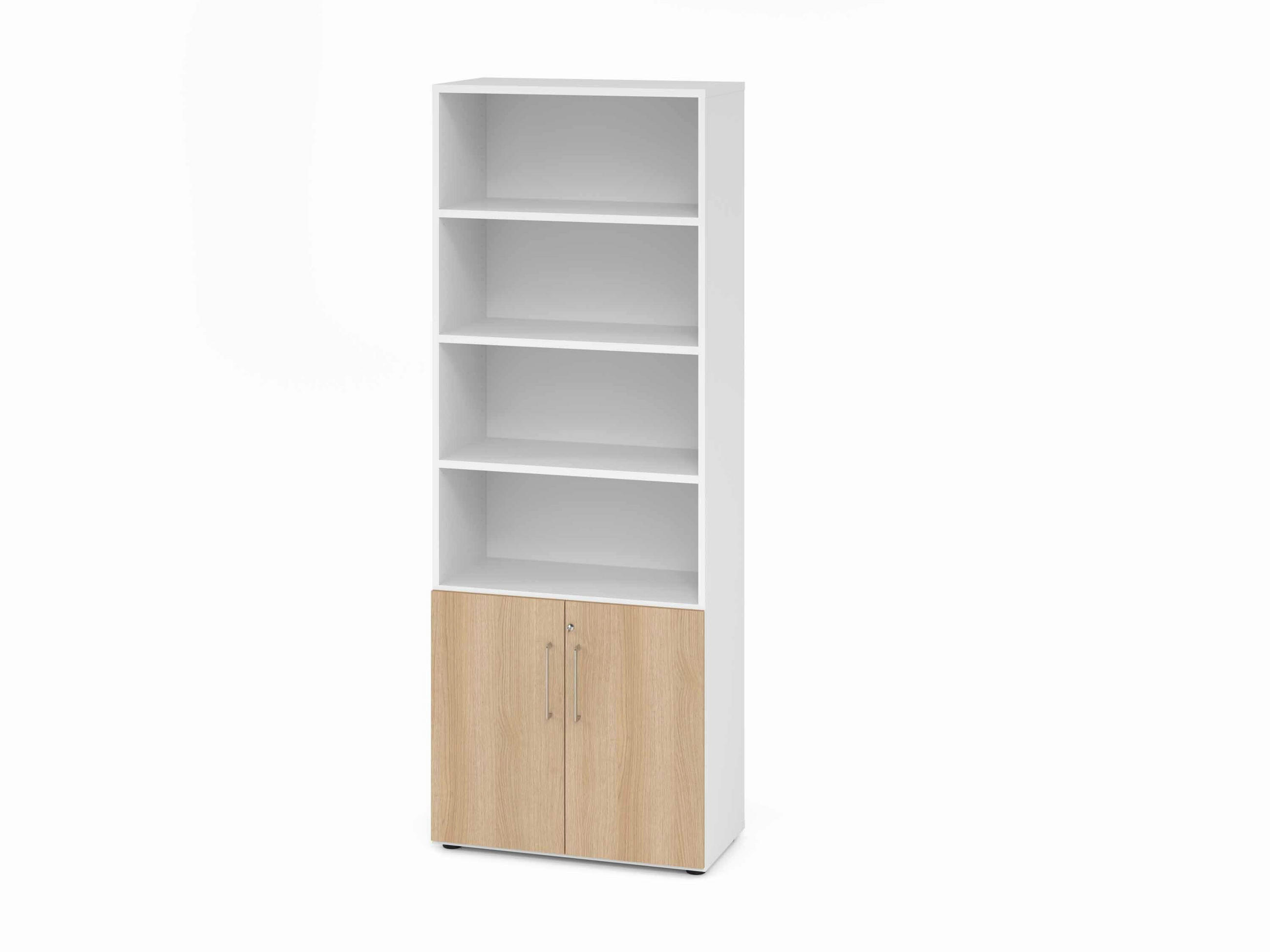 AKTENSCHRANK Weiß, Eichefarben  - Eichefarben/Weiß, Basics, Holzwerkstoff (80/215,6/41,7cm) - Venda