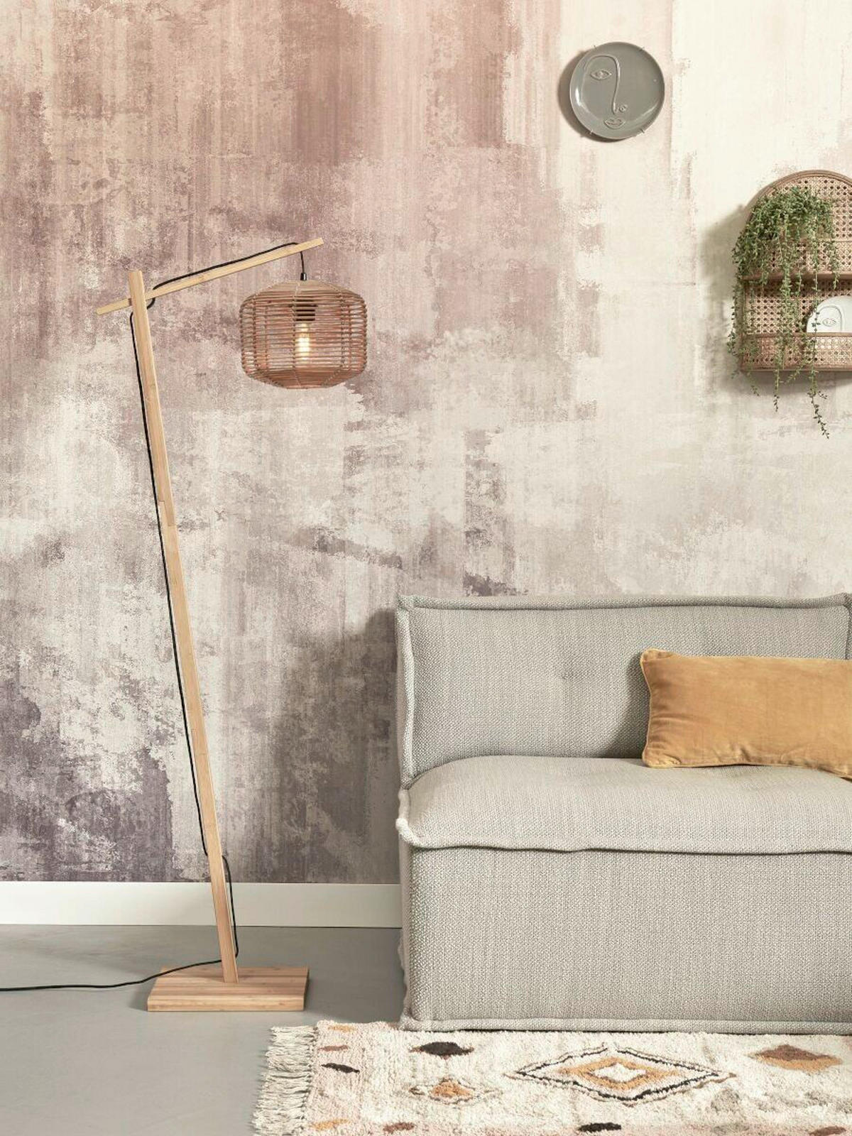 STOJACÍ LAMPA, 30/55/150 cm - přírodní barvy, Trend (30/55/150cm) - Good & Mojo