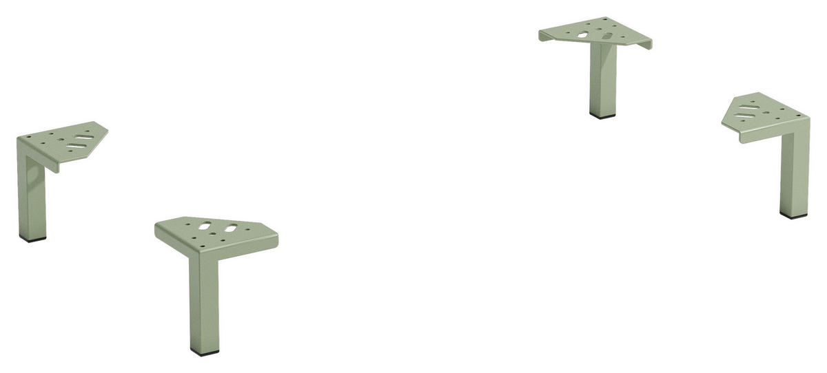 FUßSET Schilfgrün  - Schilfgrün, Design, Metall (10,5/13/10,5cm) - Xora