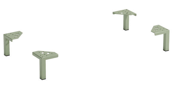 FUßSET Schilfgrün  - Schilfgrün, Design, Metall (10,5/13/10,5cm) - Xora