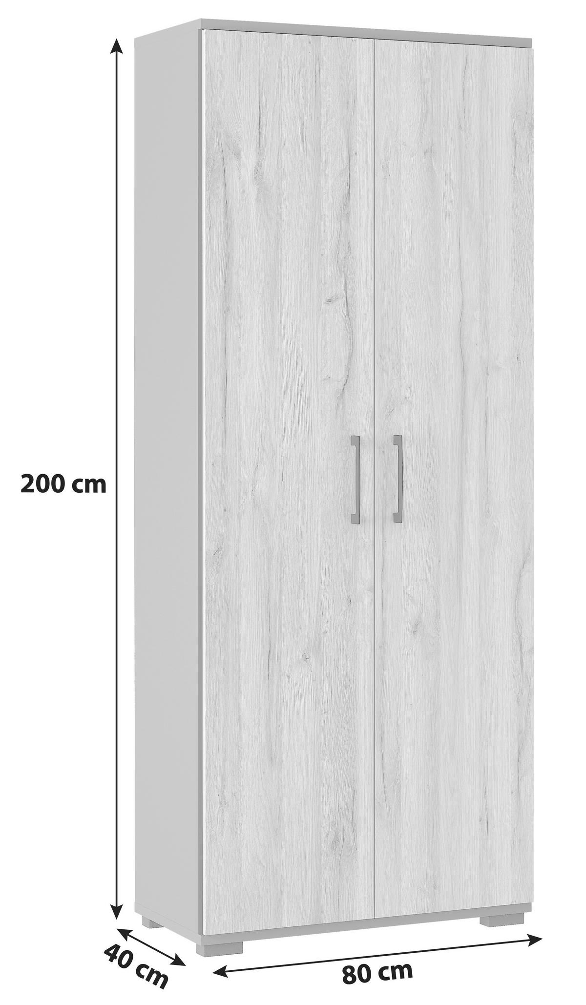 AKTENSCHRANK Graphitfarben, Eichefarben  - Eichefarben/Graphitfarben, KONVENTIONELL, Holzwerkstoff (80/200/40cm) - Germania