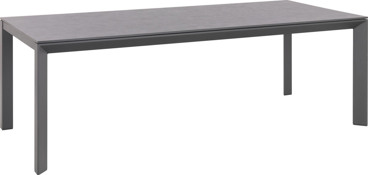 GARTENTISCH Metall, Kunststoff Anthrazit, Grau rechteckig  - Anthrazit/Grau, Design, Kunststoff/Metall (220/100/75cm) - Amatio