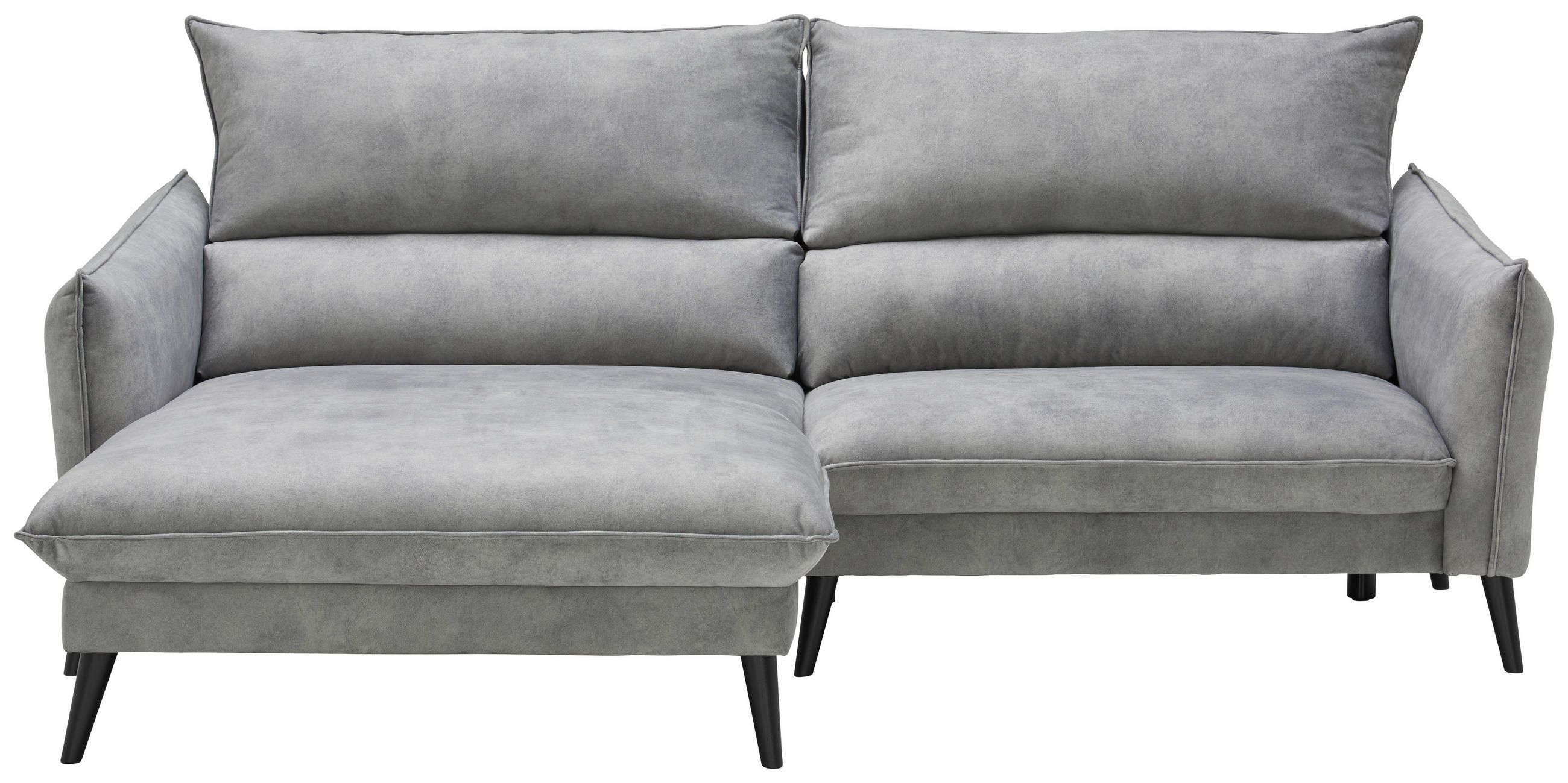 ECKSOFA Grau Velours Rücken echt  - Schwarz/Grau, Design, Holz/Textil (170/238cm) - Carryhome