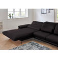 ECKSOFA in Echtleder Dunkelbraun  - Dunkelbraun/Schwarz, Design, Leder/Metall (193/328cm) - Dieter Knoll